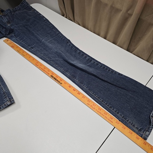 Calvin Klein Jeans Womens 8 Blue Bootcut Medium Wash Denim Embroidered - Picture 12 of 14